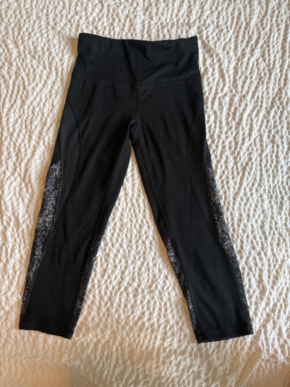 Champion Black Cropped Leggings with Subtle Logo
